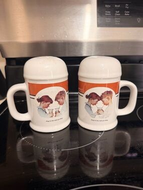 New Avenues RockWells Corner Salt & Pepper Set “A Day In The Life Of A Boy”